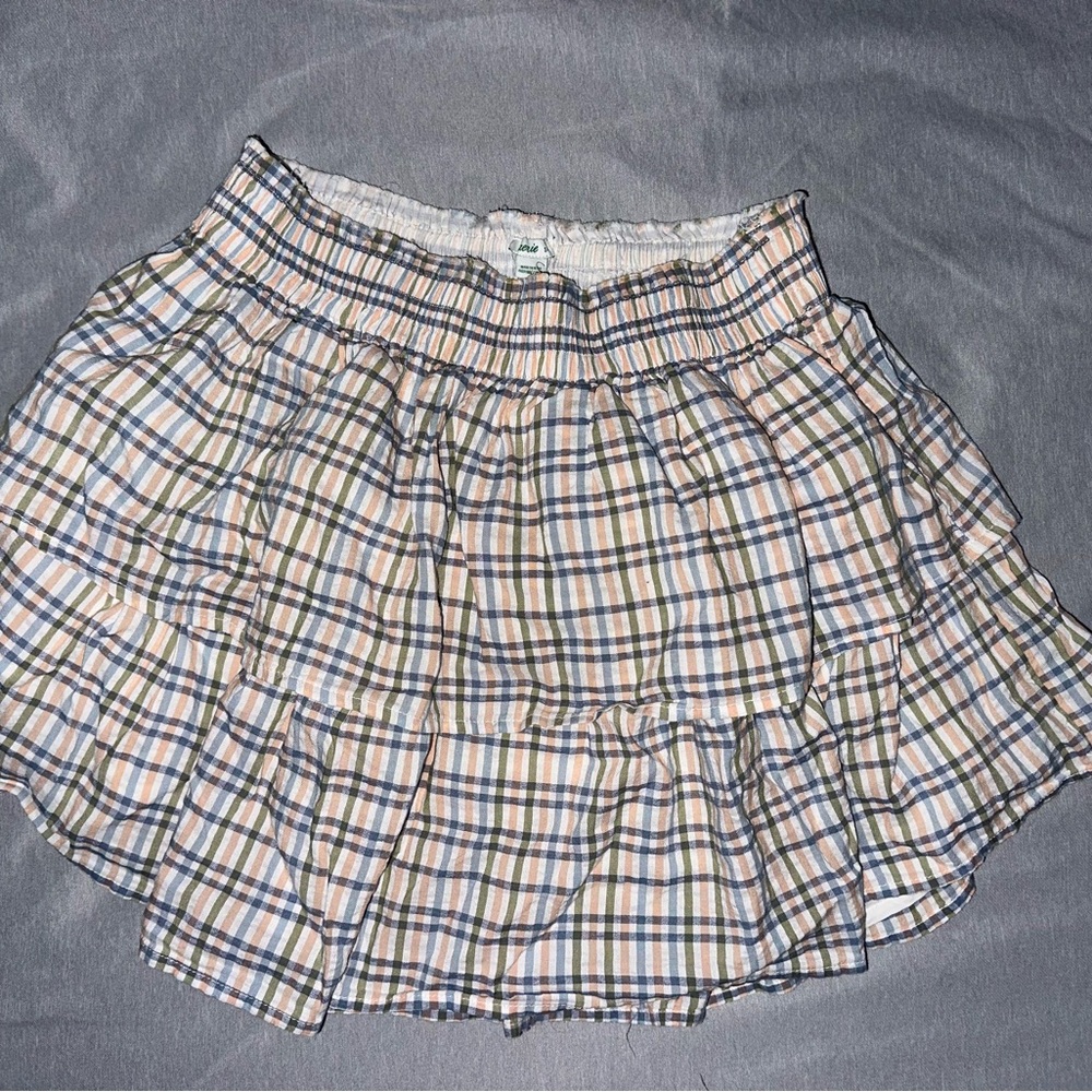 Aerie Black and White Skater Mini Skirt